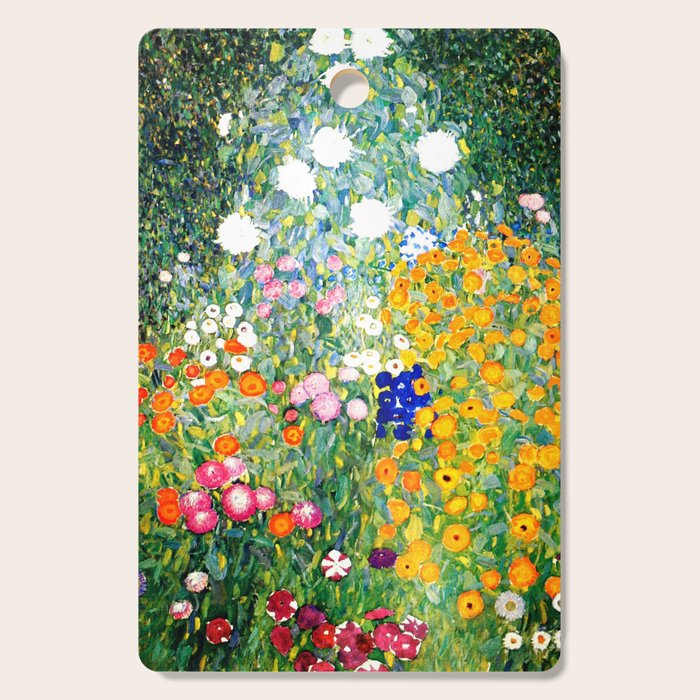 Gustav Klimt Flower Garden  vibrant Cutting Board Gallery Image 1