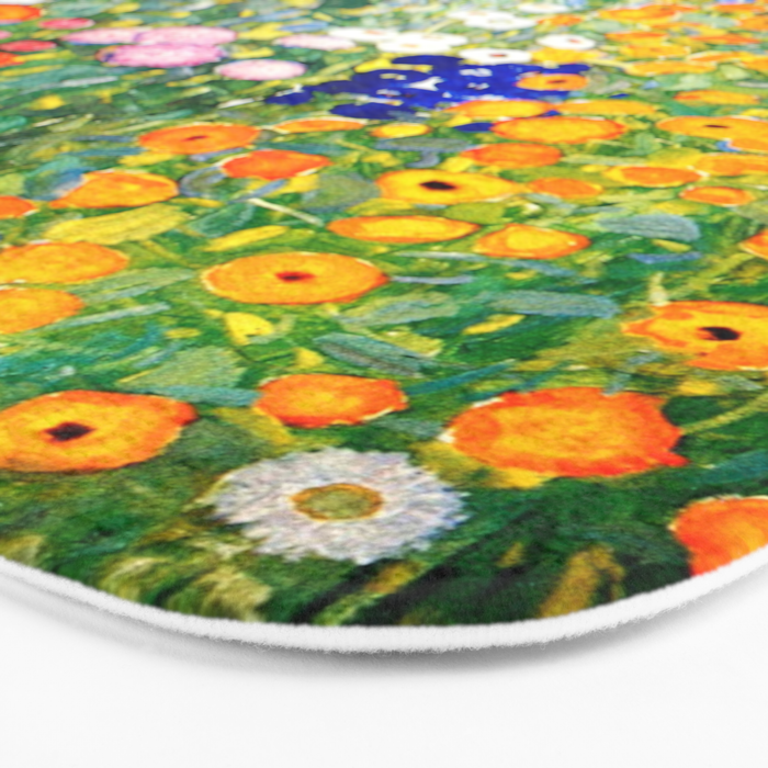 Gustav Klimt Flower Garden  vibrant Bath Mat Gallery Image 3