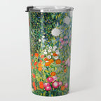 Gustav Klimt Flower Garden  vibrant Travel Mug Gallery Image 3