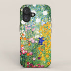 Gustav Klimt Flower Garden  vibrant iPhone Case Gallery Image 1