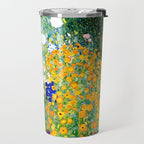 Gustav Klimt Flower Garden  vibrant Travel Mug Gallery Image 2