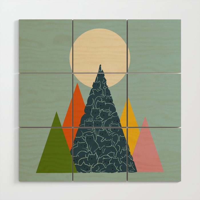 Cat Landscape 13 Wood Wall Art Gallery Image 1