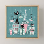 Vintage Kitty Christmas II sxs6- ©studioxtine Mini Art Print Gallery Image 1