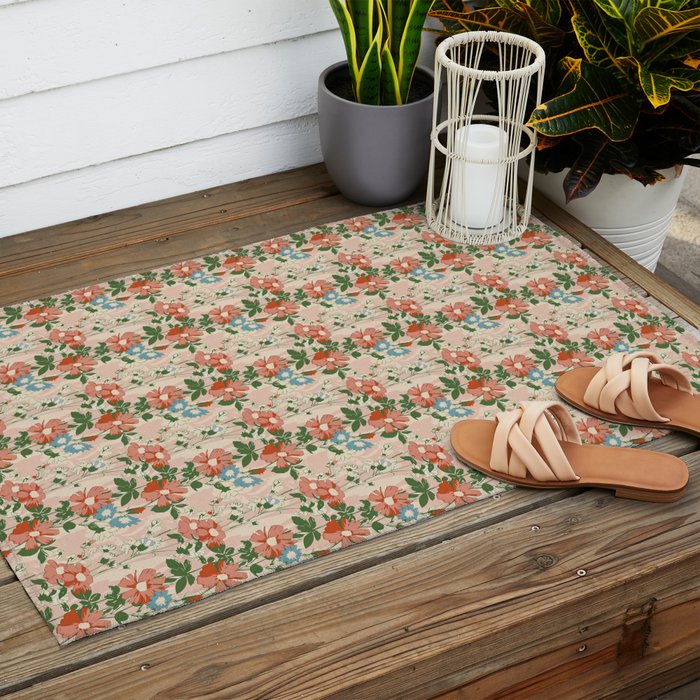 Botanical Nostalgia Hand Painted Outdoor Rug Gallery Image 2