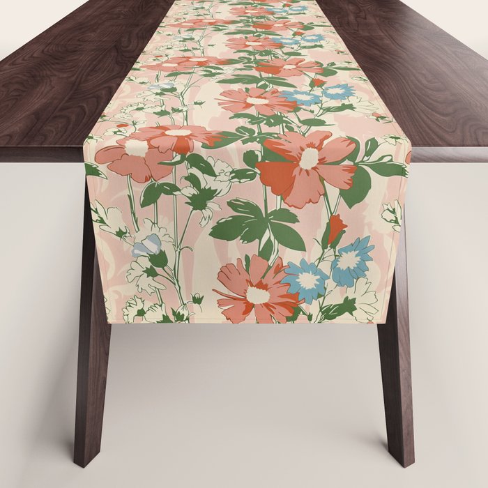 Botanical Nostalgia Hand Painted Table Runner Gallery Image 1