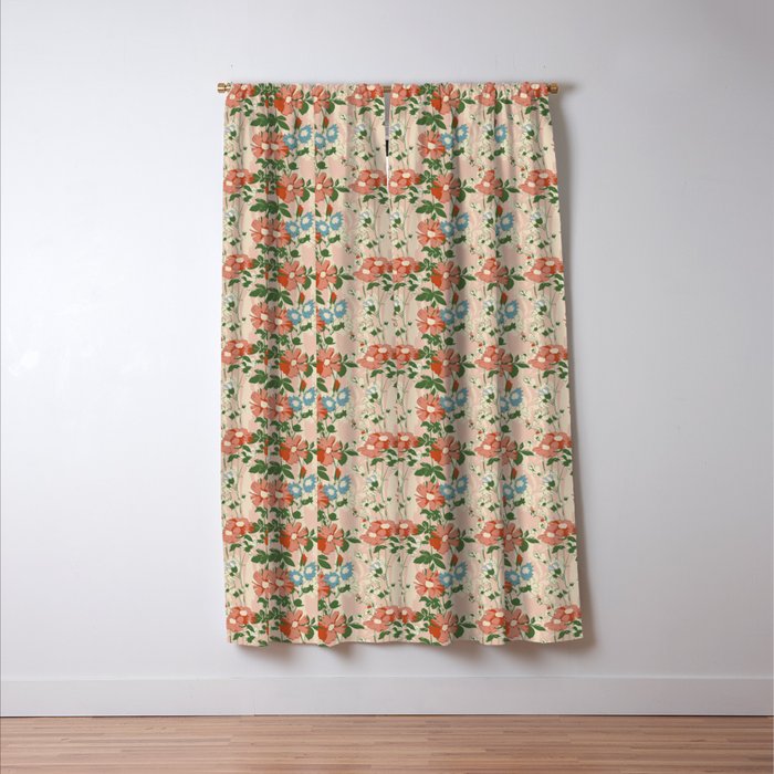 Botanical Nostalgia Hand Painted Window Curtain Gallery Image 3