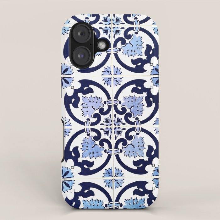 Azulejos, moroccan tiles, Painted tiles, blue, white, portugal iPhone Case Gallery Image 1