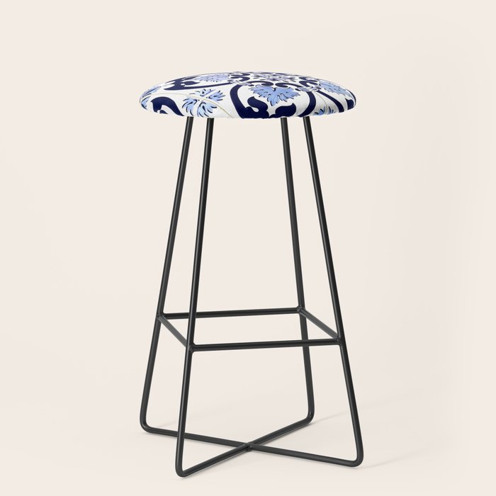 Azulejos, moroccan tiles, Painted tiles, blue, white, portugal Stool Gallery Image 1