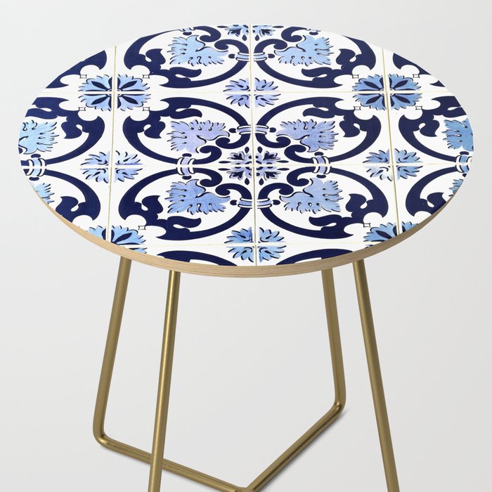 Azulejos, moroccan tiles, Painted tiles, blue, white, portugal Side Table Gallery Image 2