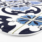 Azulejos, moroccan tiles, Painted tiles, blue, white, portugal Bath Mat Gallery Image 3