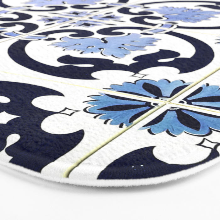 Azulejos, moroccan tiles, Painted tiles, blue, white, portugal Bath Mat Gallery Image 3