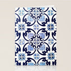 Azulejos, moroccan tiles, Painted tiles, blue, white, portugal Stationery Card Gallery Image 2