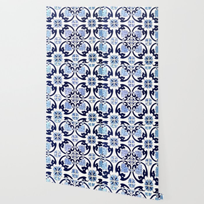 Azulejos, moroccan tiles, Painted tiles, blue, white, portugal Wallpaper Gallery Image 2
