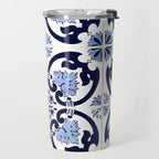 Azulejos, moroccan tiles, Painted tiles, blue, white, portugal Travel Mug Gallery Image 2