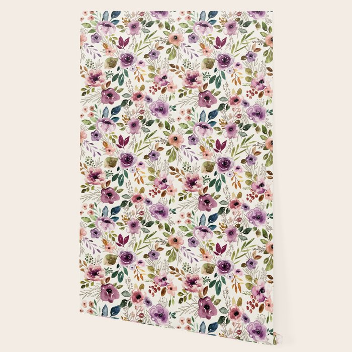 Autumn Amethyst Floral Wallpaper Gallery Image 2