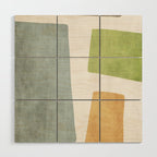 Organic Shapes Modern Colors Linen Artwork Wood Wall Art Gallery Image 1