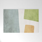 Organic Shapes Modern Colors Linen Artwork Welcome Mat Gallery Image 1
