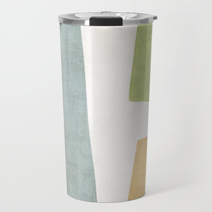 Organic Shapes Modern Colors Linen Artwork Travel Mug Gallery Image 1