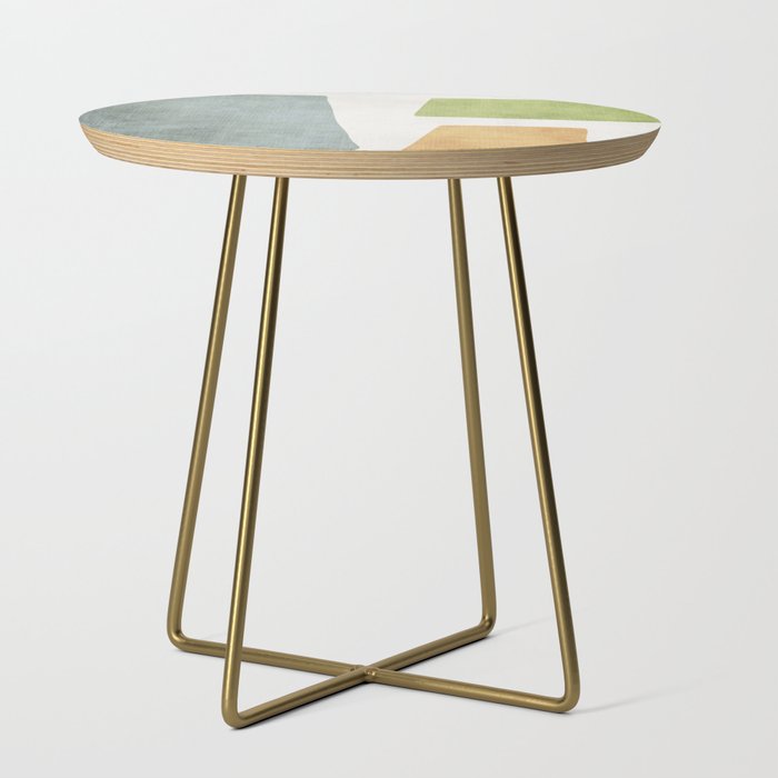 Organic Shapes Modern Colors Linen Artwork Side Table Gallery Image 1