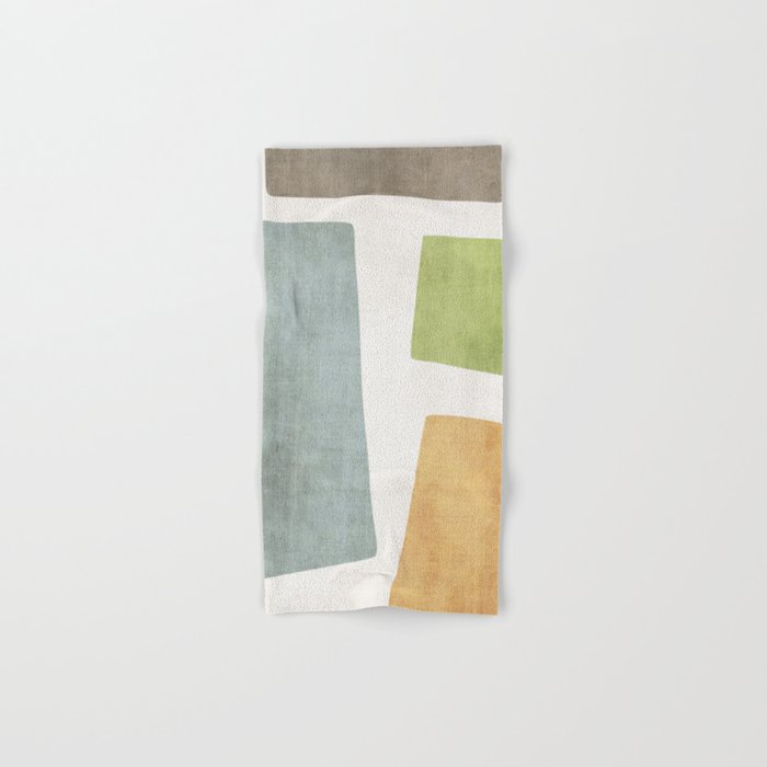 Organic Shapes Modern Colors Linen Artwork Bath Towel Gallery Image 1