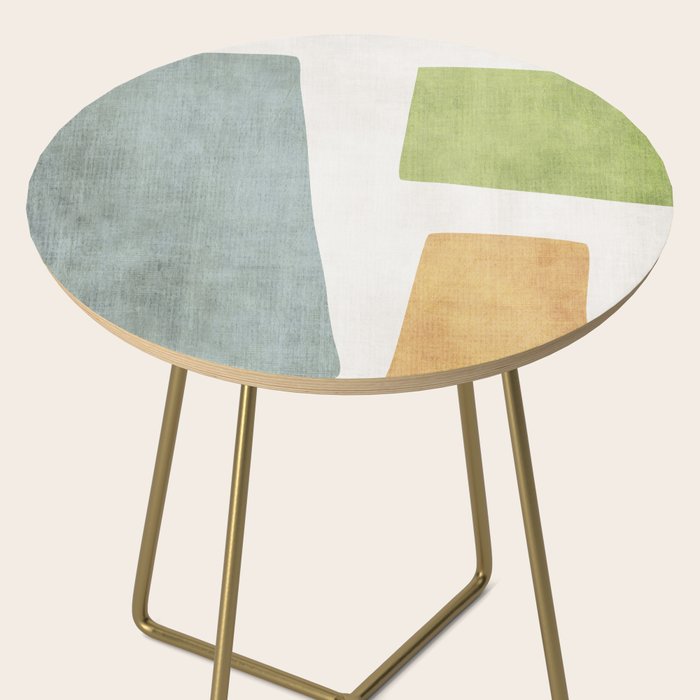 Organic Shapes Modern Colors Linen Artwork Side Table Gallery Image 2