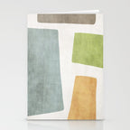Organic Shapes Modern Colors Linen Artwork Stationery Card Gallery Image 2