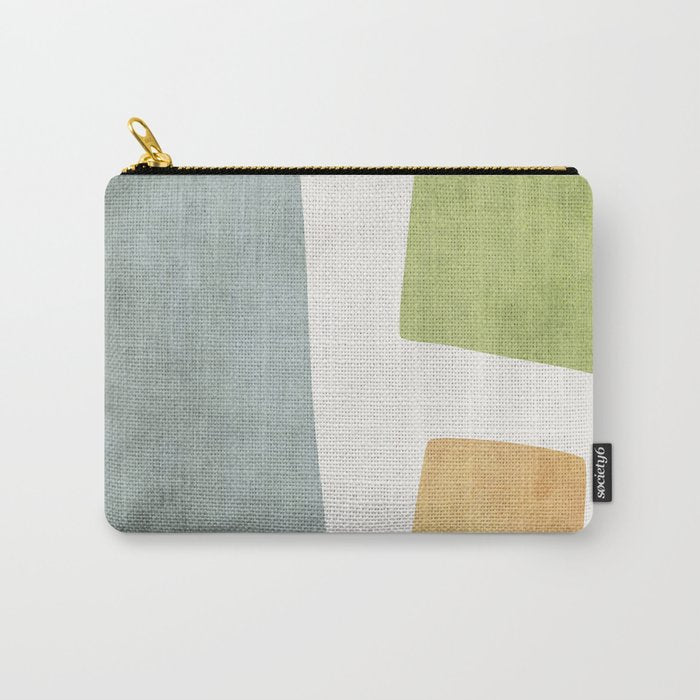 Organic Shapes Modern Colors Linen Artwork Carry All Pouch Gallery Image 1