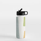 Organic Shapes Modern Colors Linen Artwork Water Bottle Gallery Image 1