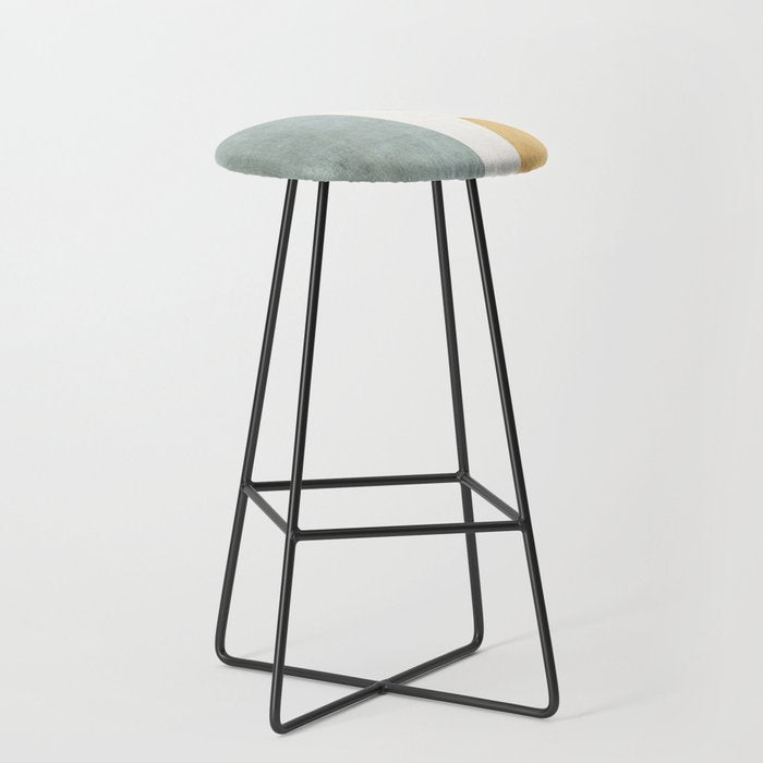 Organic Shapes Modern Colors Linen Artwork Stool Gallery Image 1