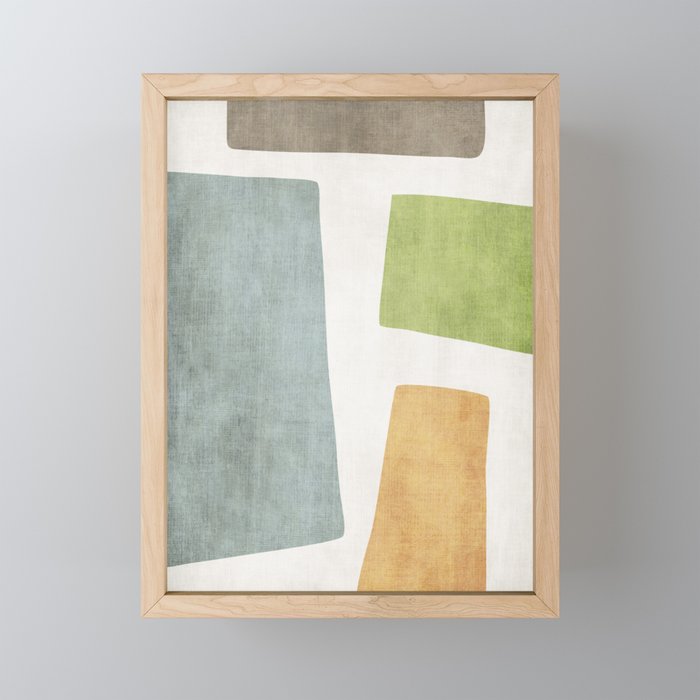 Organic Shapes Modern Colors Linen Artwork Mini Art Print Gallery Image 1