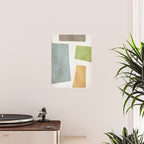 Organic Shapes Modern Colors Linen Artwork Poster Gallery Image 2