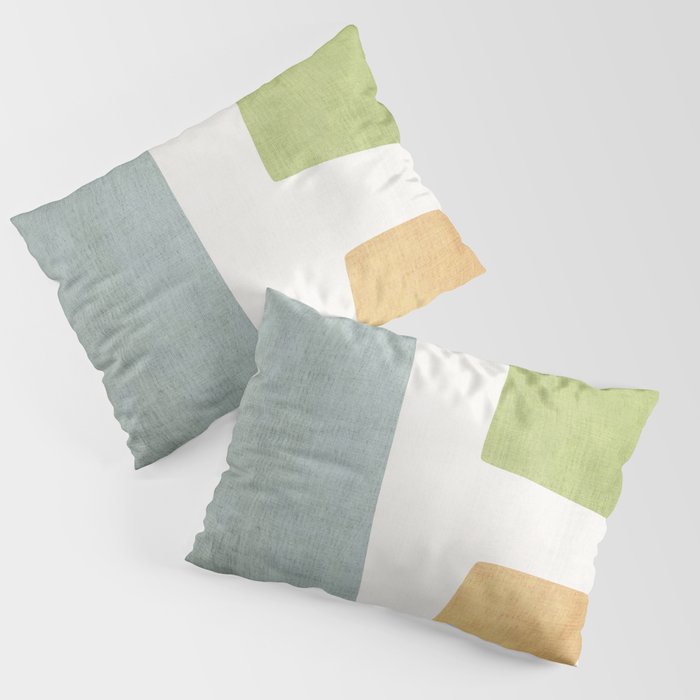 Organic Shapes Modern Colors Linen Artwork Pillow Sham Gallery Image 3