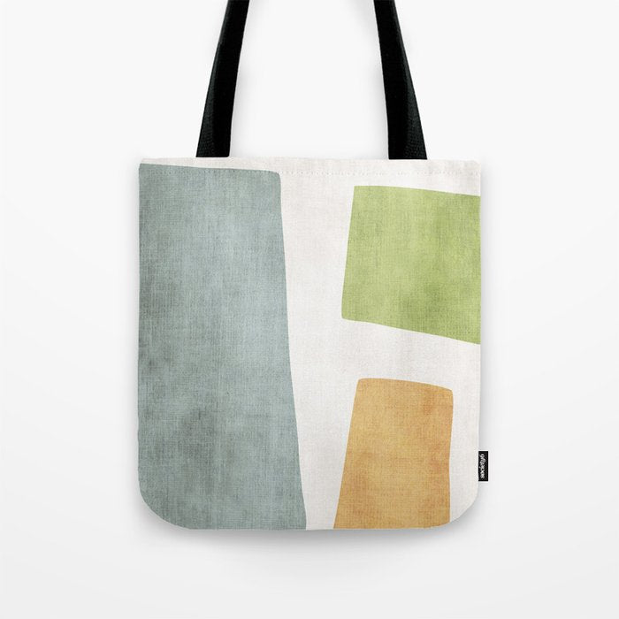 Organic Shapes Modern Colors Linen Artwork Tote Bag Gallery Image 1