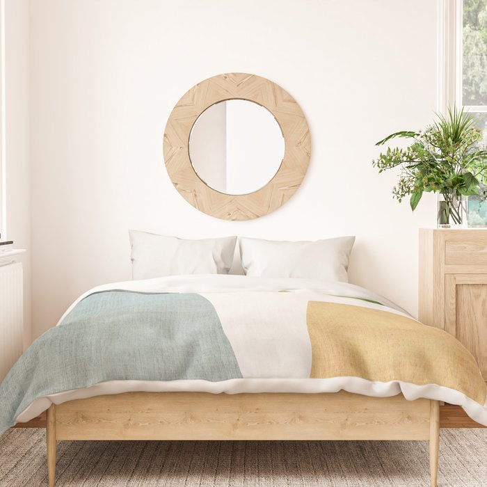 Organic Shapes Modern Colors Linen Artwork Duvet Cover Gallery Image 3