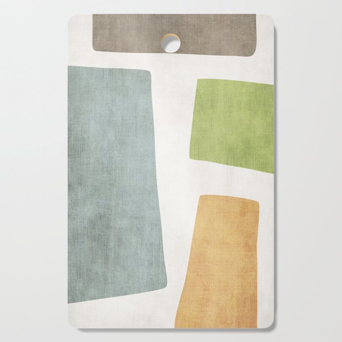 Organic Shapes Modern Colors Linen Artwork Cutting Board Gallery Image 1