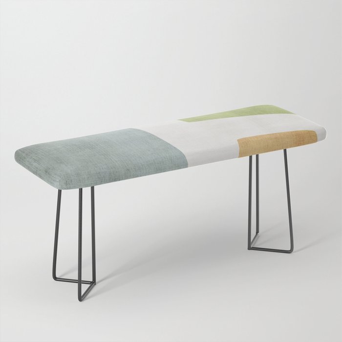 Organic Shapes Modern Colors Linen Artwork Bench Gallery Image 1