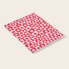 Red and Pink Retro Daisy Checkerboard Swirl Pattern Notebook Gallery Image 2