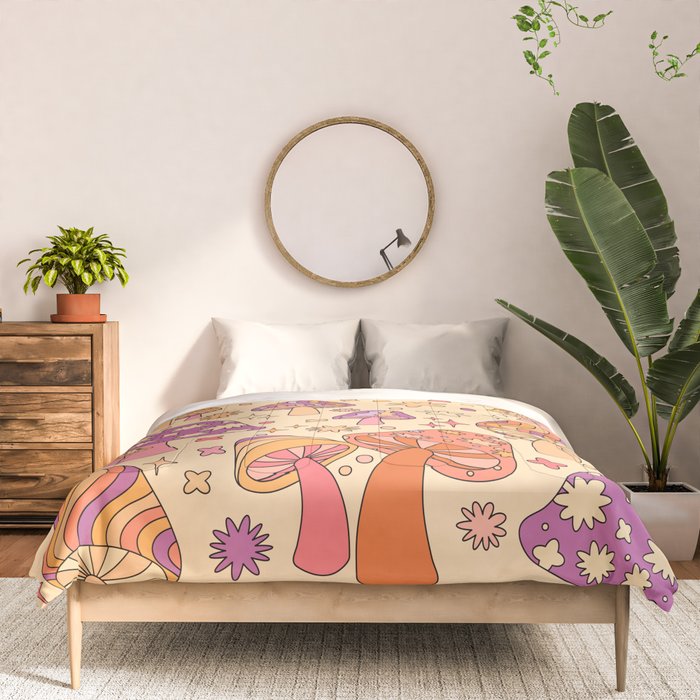 Purple & Orange Magic Mushrooms Comforter Gallery Image 3