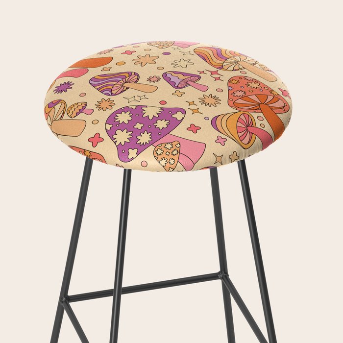 Purple & Orange Magic Mushrooms Stool Gallery Image 2