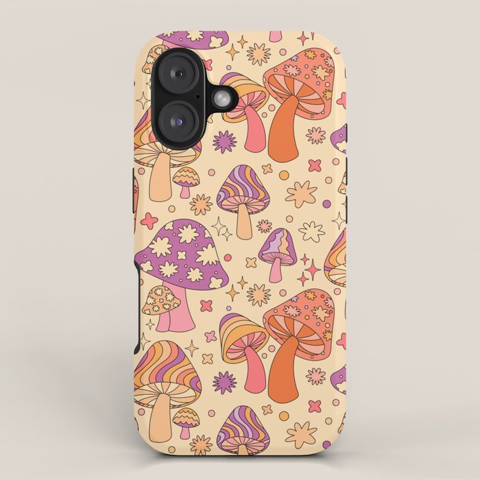 Purple & Orange Magic Mushrooms iPhone Case Gallery Image 1