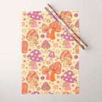 Purple & Orange Magic Mushrooms Wrapping Paper Gallery Image 1
