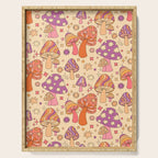 Purple & Orange Magic Mushrooms Serving Tray Gallery Image 1