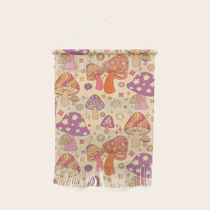 Purple & Orange Magic Mushrooms Wall Hanging Gallery Image 1