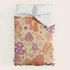 Purple & Orange Magic Mushrooms Duvet Cover Gallery Image 6