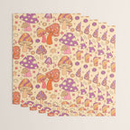 Purple & Orange Magic Mushrooms Wrapping Paper Gallery Image 3