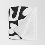 Black and white love heart checkered pattern Throw Blanket Gallery Image 3