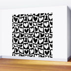 Black and white love heart checkered pattern Wall Mural Gallery Image 2
