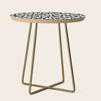 Black and white love heart checkered pattern Side Table Gallery Image 1