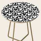 Black and white love heart checkered pattern Side Table Gallery Image 2