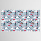 Veterinary medicine, happy and healthy friends // pastel blue background Tablecloth Gallery Image 2